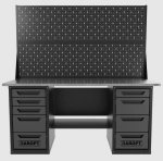 Верстак двухтумбовый 4 ящиков /5 ящиков с двумя экранами 1800*700 серый GAROPT, GT1800Y4Y5PP2.grey