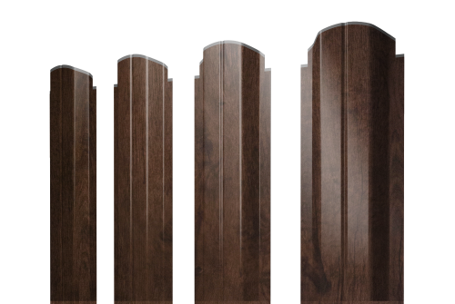 Штакетник П-образный А фигурный 0,45 Print Premium Antique Wood TwinColor