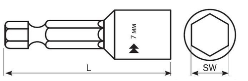 Насадка шестигранная магнитная М7 HARPOON