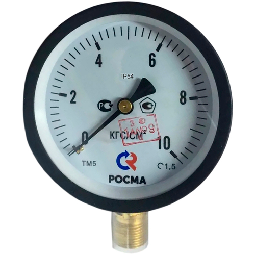 Манометр радиальный Росма ТМ-61GР.GG IP54 (G-G.6кгс/см2) М2Gх1.5 1.5 общетехнический специального исполнения, 15Gмм, тип - ТМ-61GР, радиальное присоединение, шкала (G-G.6кгс/см2), резьба М2Gх1.5, класс точности 1.5