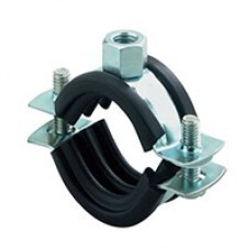 Хомут Cантехнический обрезиненный металлический хомут с гайкой 1/2 (20-24) М8