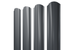 Штакетник Полукруглый Slim фигурный 0,5 Satin RAL 7024 мокрый асфальт