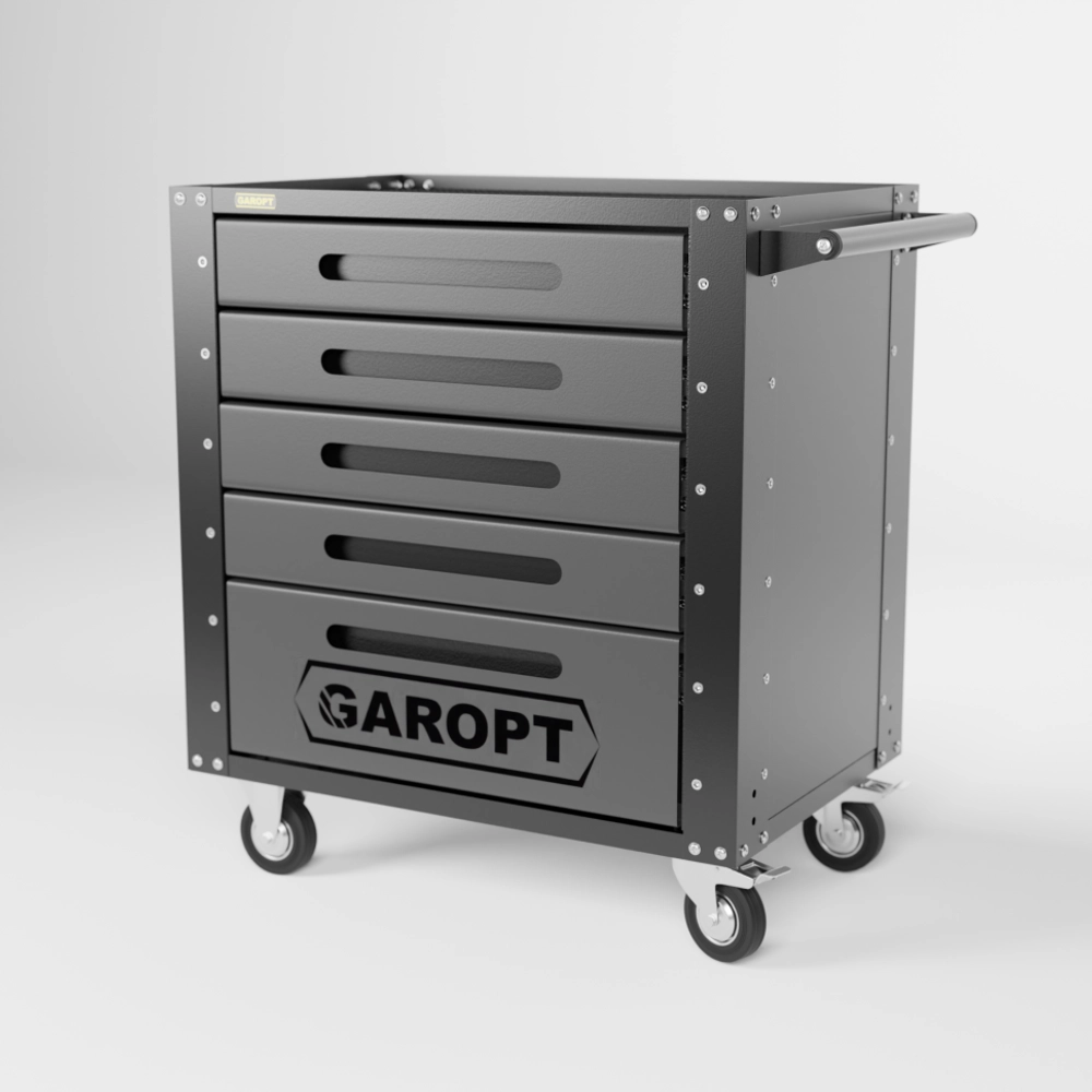 Gt5.grey Тележка инструментальная Garopt 5 ящиков СЕРАЯ, Серия "Low-cost"