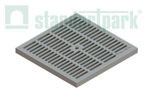 Решетка пластиковая PolyMax Basic к дождеприемнику 300x300 серая кл. А15