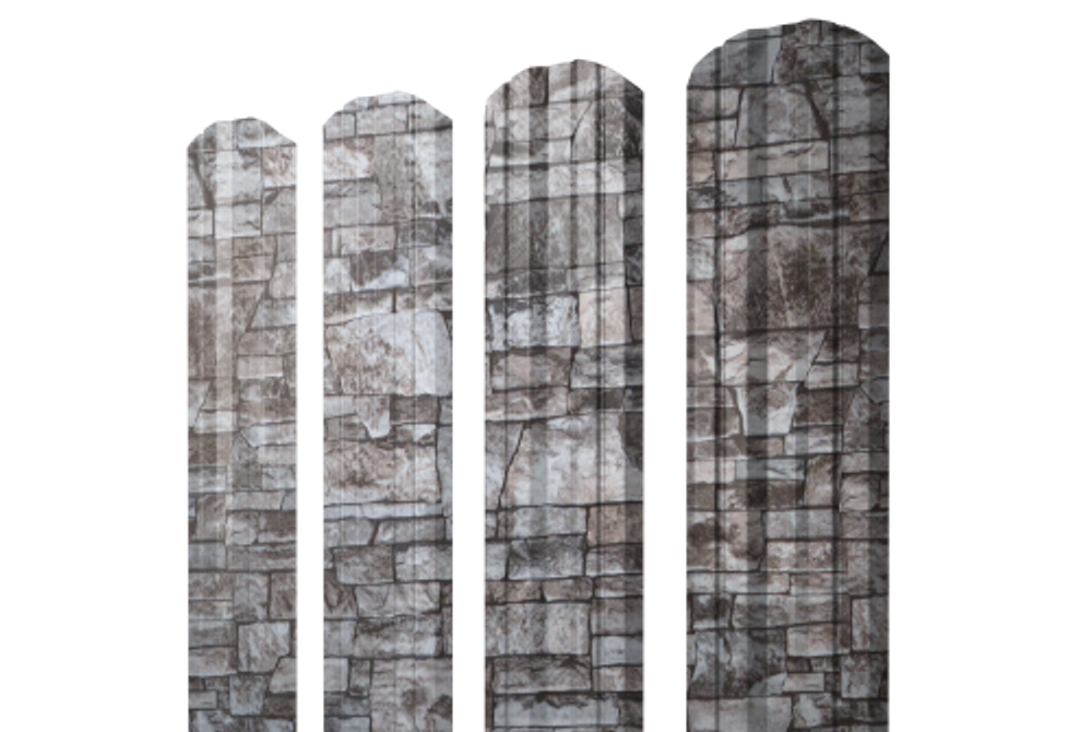 Штакетник Twin фигурный 0,45 Print Elite Fine Stone TwinColor