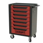 Тележка инструментальная Garopt 7 ящиков КРАСНАЯ, центральный замок, увеличенные колеса, доводчики, GAROPT Серия "High", высота 1040мм