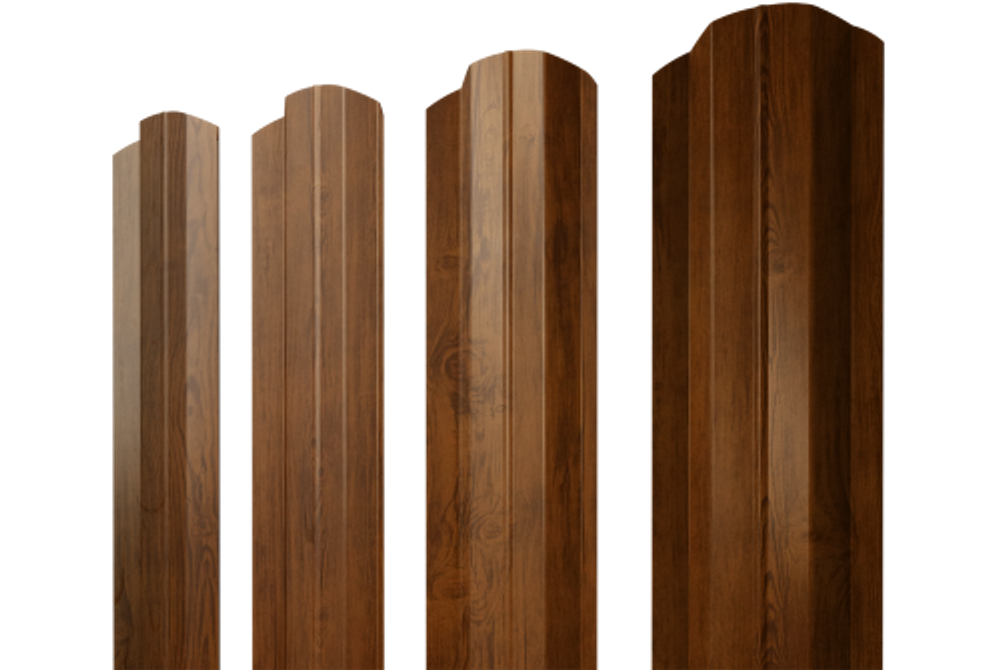 Штакетник М-образный B фигурный 0,45 Print Elite Golden Wood TwinColor