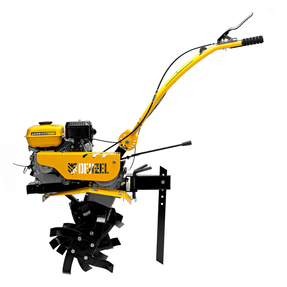 Мотоблок DPT-170SB, 7 л.с., ремен.сцеп, фрез 3х4, ШОМ, без колес, передачи 2В/1Н Denzel