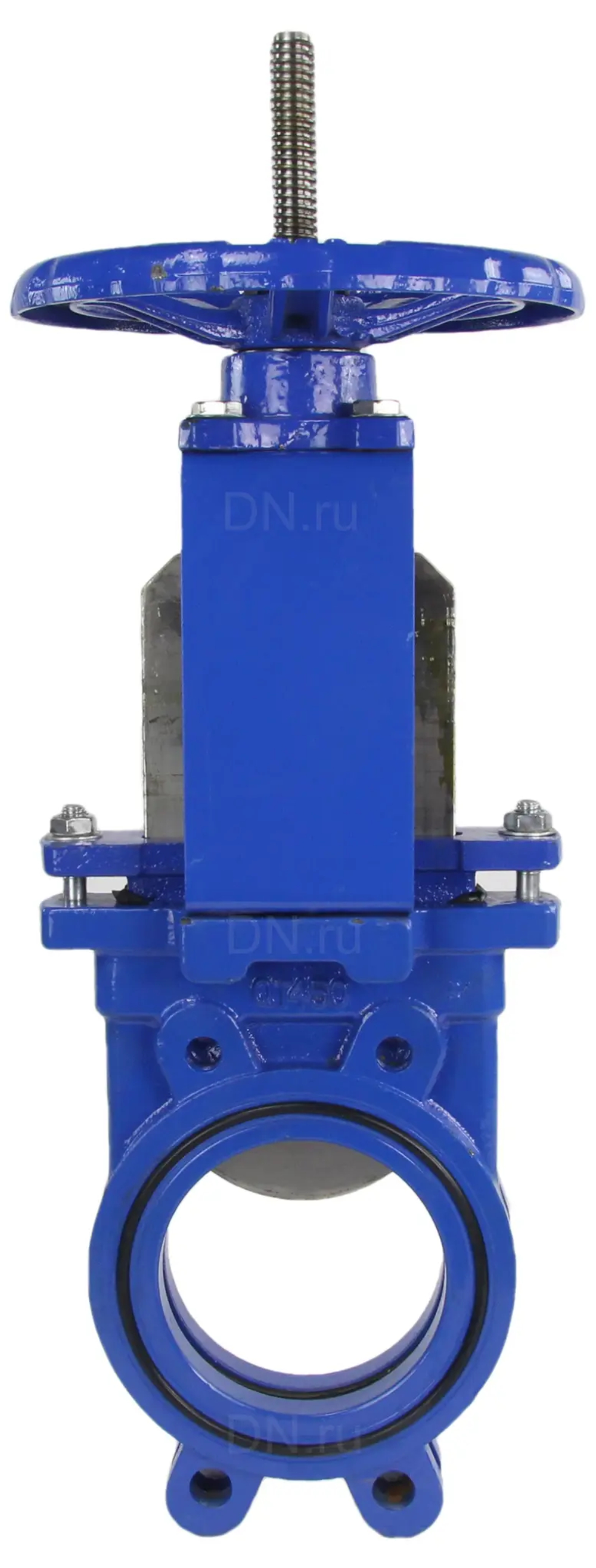 Задвижка шиберная DN.ru GVKR1331N-2W-Fb-S Ду150 Ру10 двусторонняя, межфланцевая, шпиндель - выдвижной, корпус - чугун GGG40, шибер - нержавеющая сталь 304, уплотнение - NBR, управление - штурвал, WENZ