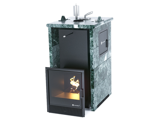 Печь для бани ИзиСтим Сочи М2 Premium в трехстор. кожухе из змеевика закр. верх бок.вход слева #
