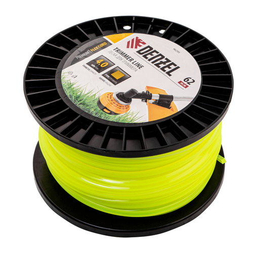 Леска для триммера квадрат, 4,0мм х 62м, на DIN катушке FLEX CORD// Denzel