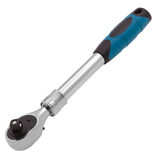 Ключ-трещотка телескопический 1/2", 305-445 мм, CrV, 72 зуба, с быстрым сбросом, хром Gross