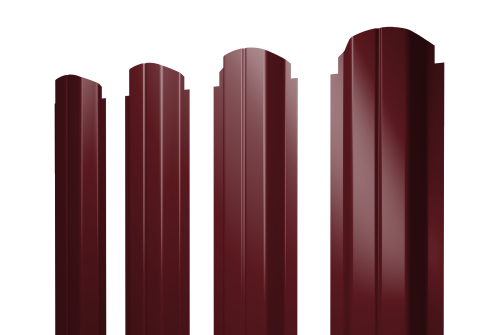 Штакетник П-образный А фигурный 0,45 Drap TX RAL 3005 красное вино