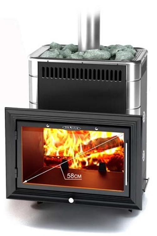 Печь для бани ТМФ Витрувия II Inox антрацит нерж.вставки