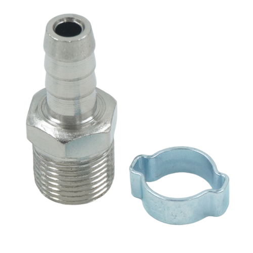 OPT-73010HM Штуцер пневматический ёлочка с обжимным кольцом, внешняя резьба 3/8", 10 мм