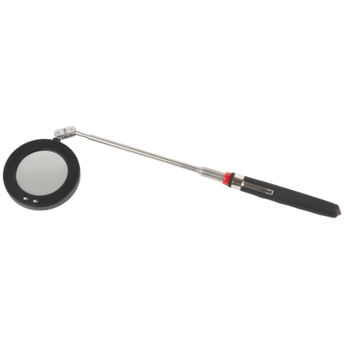 WDK-65452 Смотровое круглое зеркало на телескопической рукоятке, светодиодная подсветка, 280-265 мм