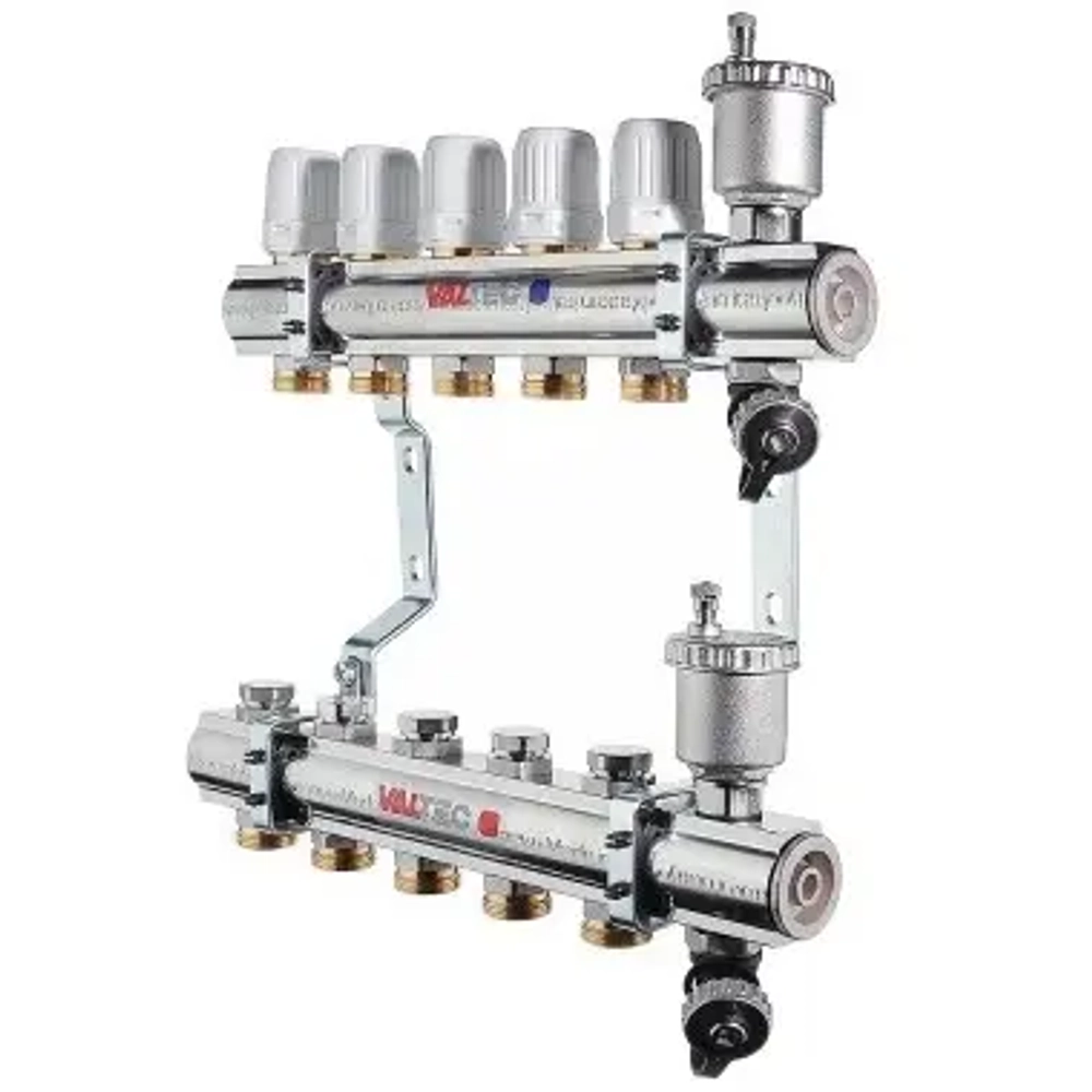Группа коллекторная без расходомеров 5 отводов 1"в/в x ¾"ек Valtec VTc.594.EMNX.0605
