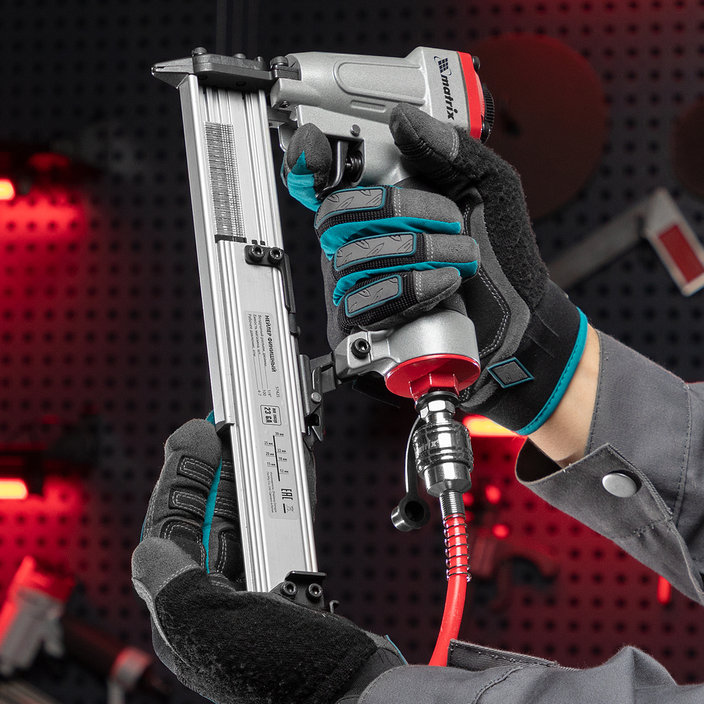 Нейлер финишный, шпилькозабивной пистолет, пневматический, гвоздь 23GA D 0.64 мм длина 10-30 мм Matrix