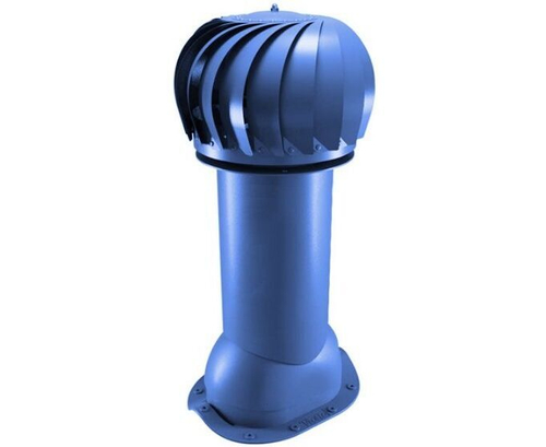 Роторная вентиляция для металлочерепицы d150мм, h-650мм утепленная, синяя RAL 5005