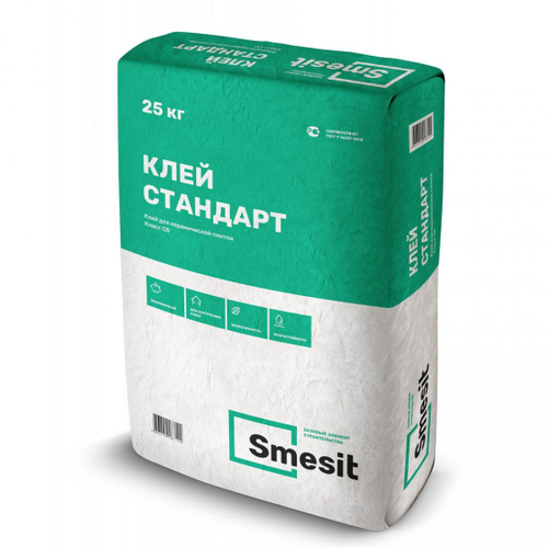 Клей Smesit Стандарт C0 для керамической плитки 25 кг, шт
