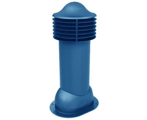 Труба вентиляционная для готовой мягкой и фальцевой кровли d125\110мм, h-650мм не утепленная, синяя RAL 5005