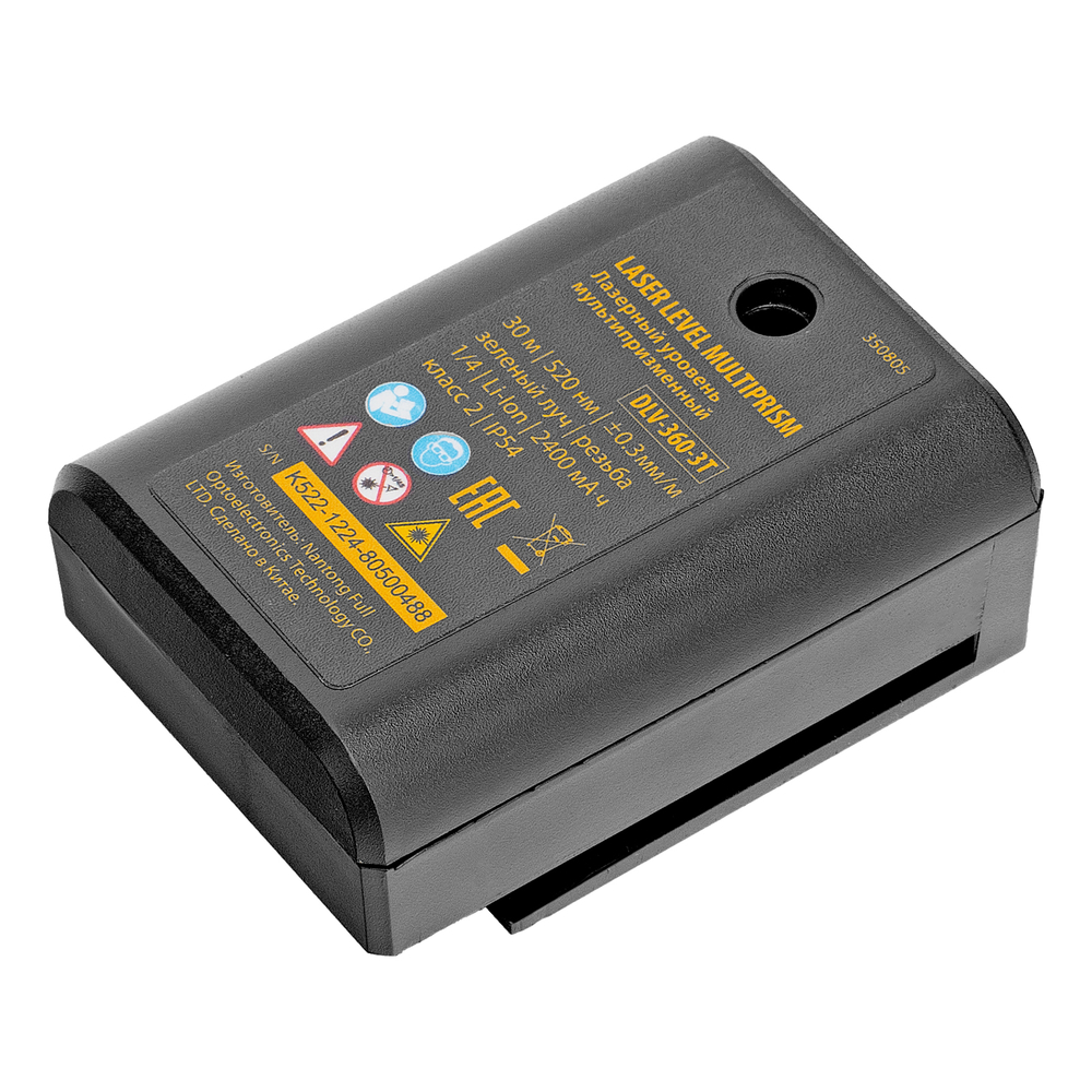 Лазерный уровень мультипризменный DLV-360-3T, 30 м, зеленый луч, Li-Ion 2,4 Aч, штатив // Denzel