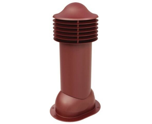 Труба вентиляционная для готовой мягкой и фальцевой кровли d150мм, h-650мм утепленная, красное вино RAL 3005