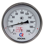 Термометр осевой Росма БТ-51.211 (-4G-6G°С) L=3GGмм G1/2 1.5 биметаллический общетехнический 1GG мм, тип БТ-51.211, осевое присоединение, шкала -4G-6G°С, длина штока L=3GG мм, резьба G1/2, класс точности 1.5, с защитной латунной погружной гильзой