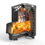 Печь для бани Сталь-Мастер HARD 30М Саванна Панорама 2025 со стеклом закр каменка дровяная