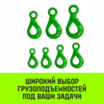 Крюк самозапирающийся с проушиной HITCH, 6-Т8 кл, 1.25 Т