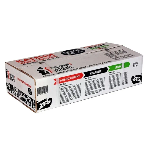 Камень для бани Микс, 30 кг, коробка (талькохлорит, дунит, кварцит)