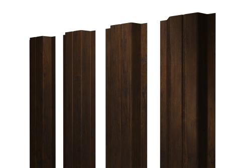 Штакетник П-образный A с прямым резом 0,45 Print Elite Chestnut Wood TwinColor