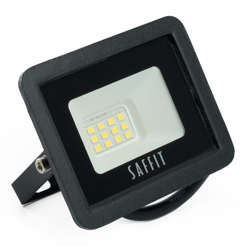 Светодиодный прожектор SAFFIT SFL90-10 IP65 10W 6400K черный 55067
