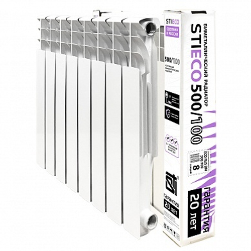 Биметаллический радиатор STI ECO RUS BM 500/100 8 сек.