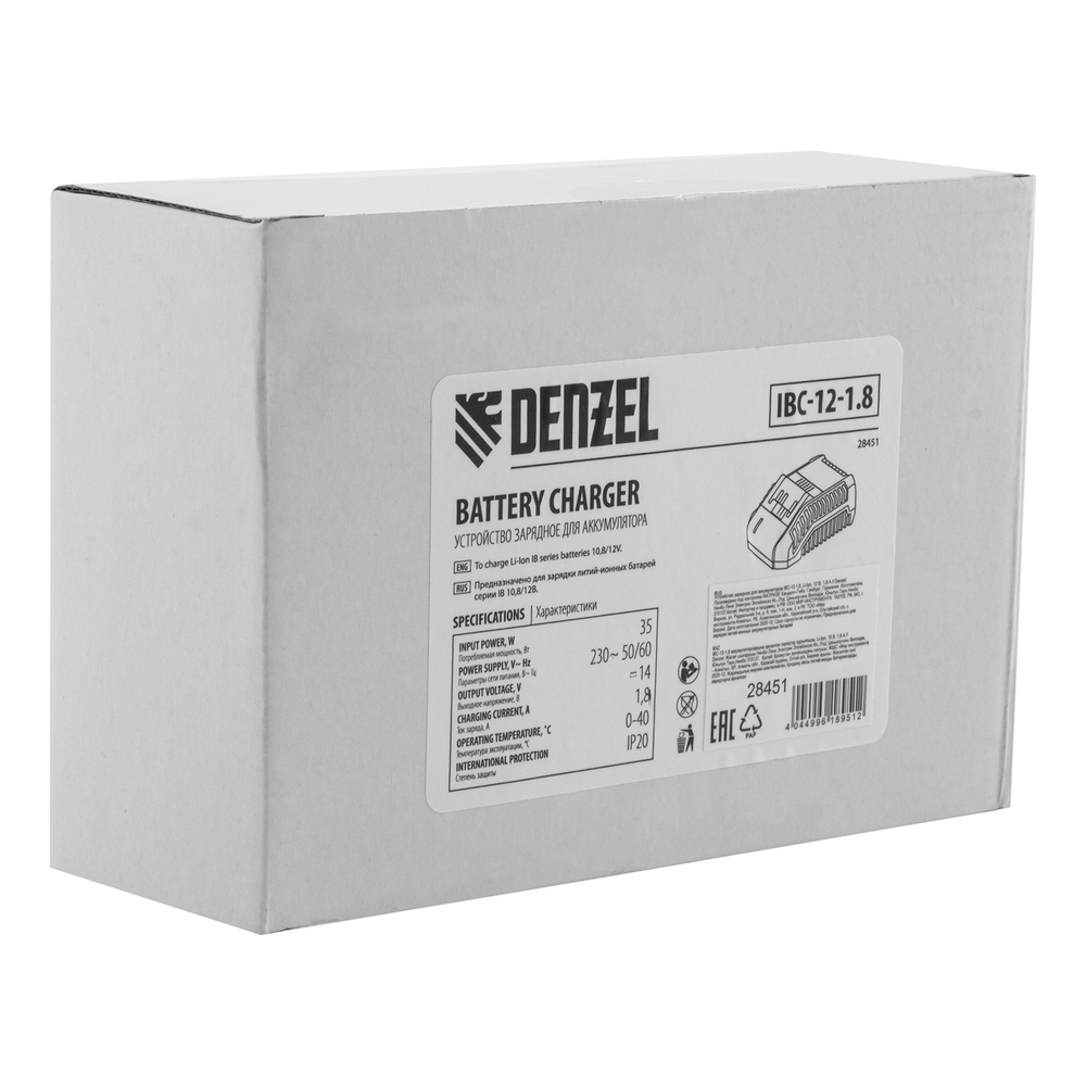 Устройство зарядное для аккумуляторов IBC-12-1.8, Li-Ion, 12 В, 1.8 А Denzel