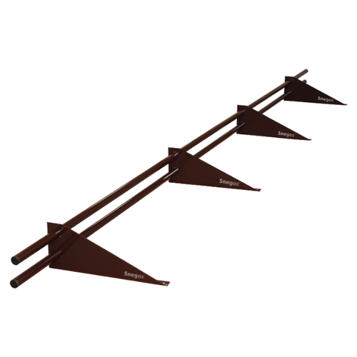 Снегозадержатель трубчатый Snegos Эконом 4 опоры 2 трубы Ral 8017 шоколадно-коричневый 1,2 мм 3 м, шт