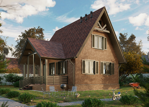 Гибкая черепица Eurasia, Шестигранник, Красный