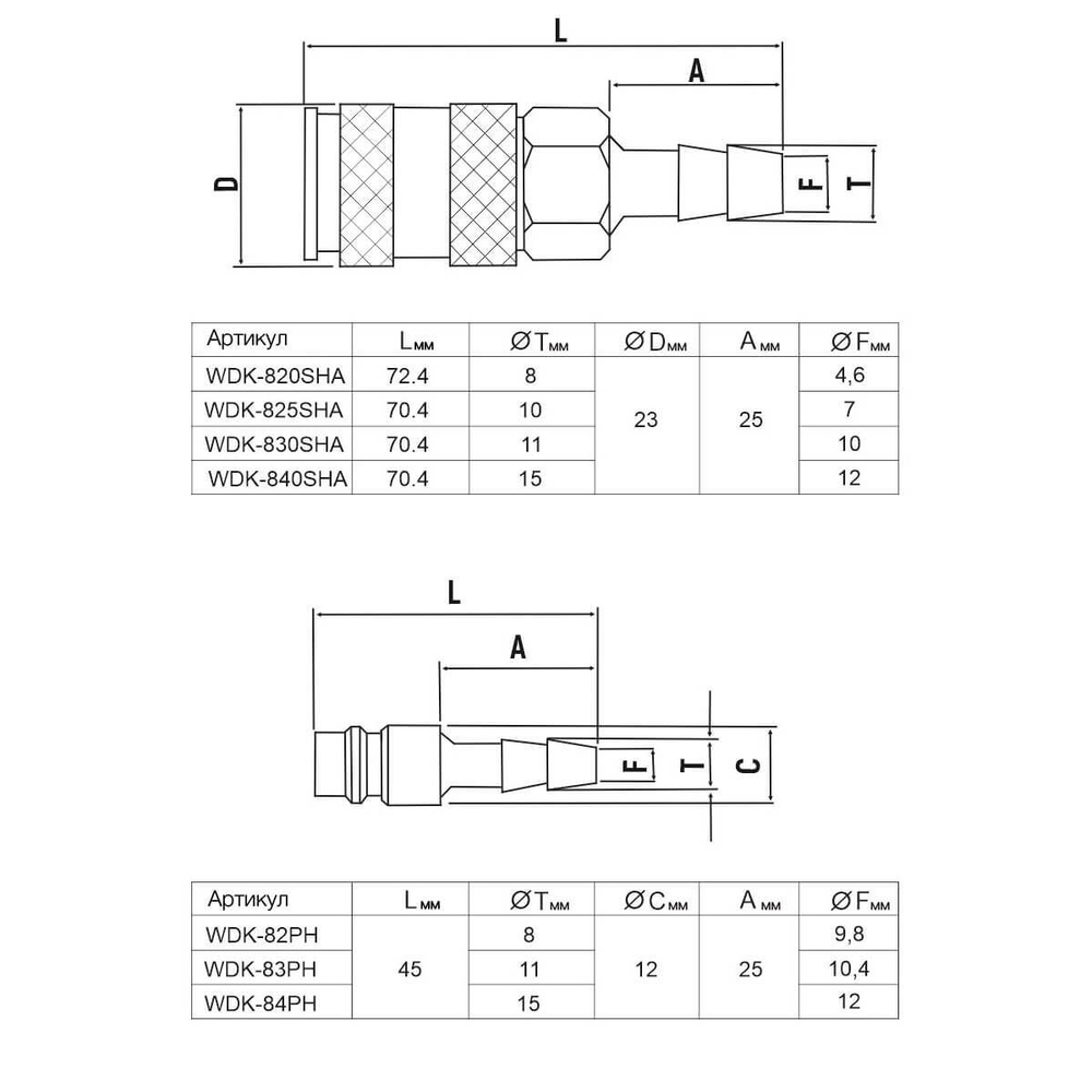 Штекеры 10 штук WDK-82PH