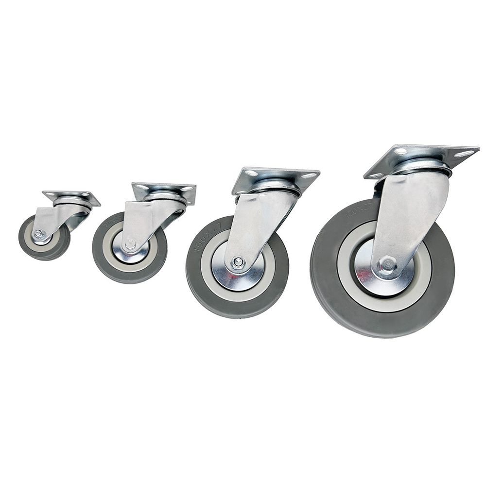 Опора поворотная колесная HITCH 75*20 резина серая SCg93
