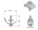 Зажим для крепления кронштейна на балку H-C11Rail clip (H-CO8)