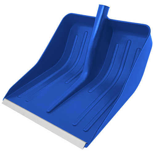 Лопата для уборки снега пластиковая, синяя, 420 х 425 мм, без черенка, Россия, Сибртех