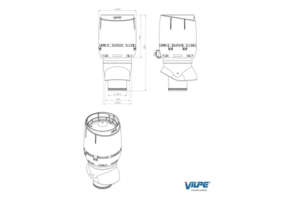 Вентилятор Vilpe Flow Eсo200Р/500 кирпичный