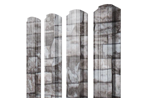 Штакетник Прямоугольный фигурный 0,45 Print Elite Fine Stone TwinColor