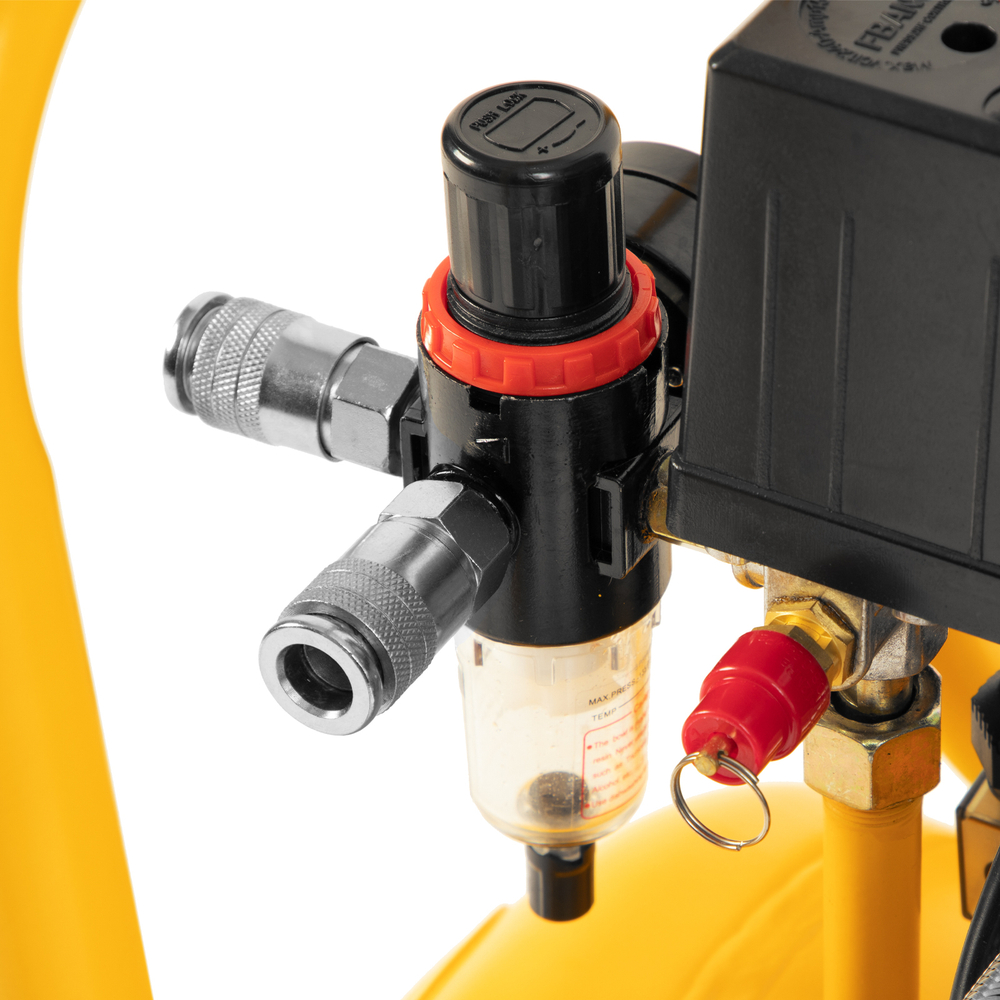 Компрессор безмасляный, малошумный DLS 1500/50, 1500 ВТ, 2x750, 50 л, 260 л/мин Denzel