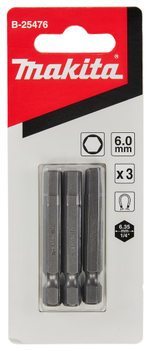 Насадка HEX6.0, 50 мм, E-form (MZ), 3 шт Makita B-25476
