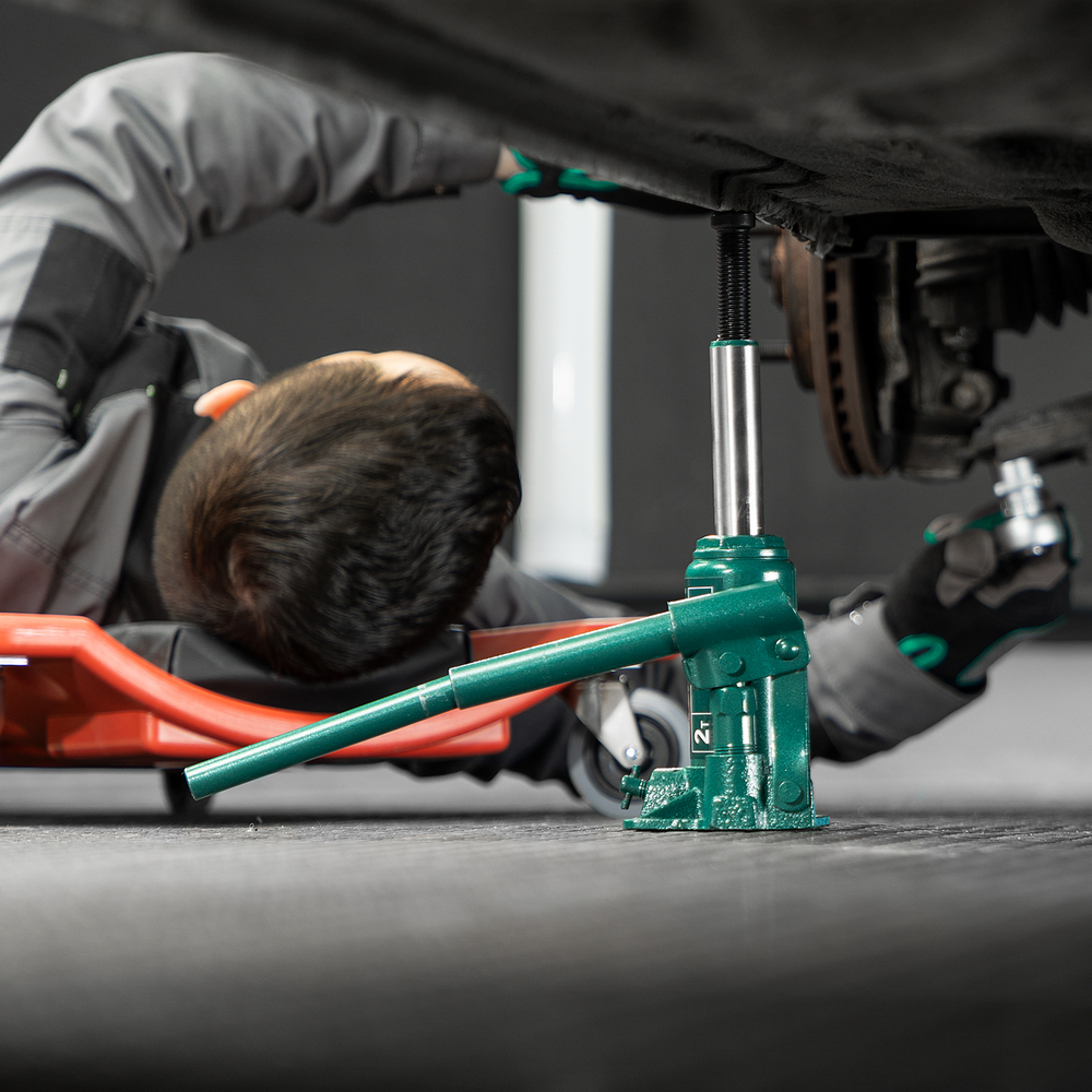 Домкрат гидравлический бутылочный, 2 т, 150-280 мм, в пласт. кейсе Сибртех