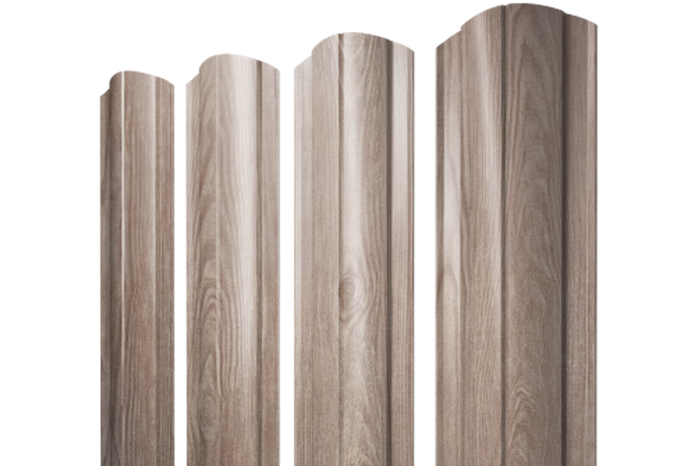 Штакетник Круглый фигурный 0,45 Print Elite White Wood TwinColor