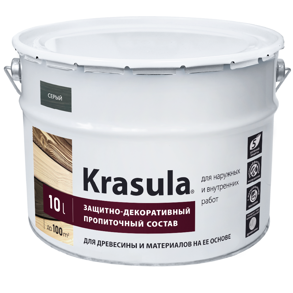 Защитно-декоративный состав для древесины «KRASULA»