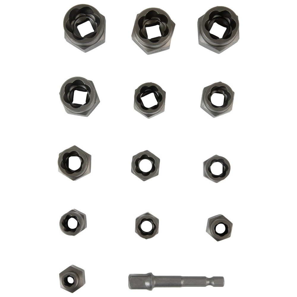 WDK-65482 Набор экстракторов для болтов и гаек с адаптером, 8-19 мм