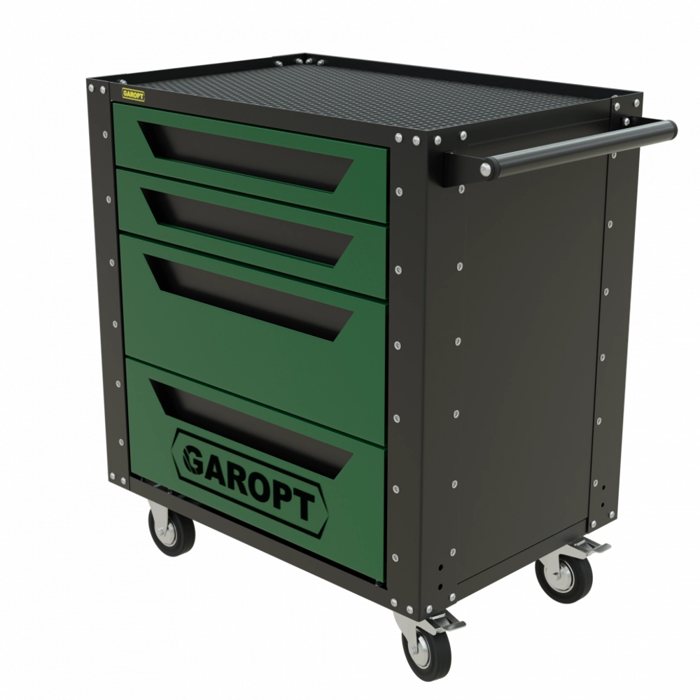 Gt4.green Тележка инструментальная Garopt 4 ящика ЗЕЛЕНАЯ, Серия "Low-cost"